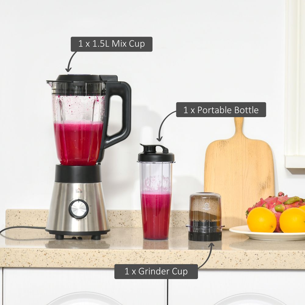 4 In 1 Blender Smoothie Maker w, 5 Speed Setting 1.5L Mix Cup for Crushing Ice