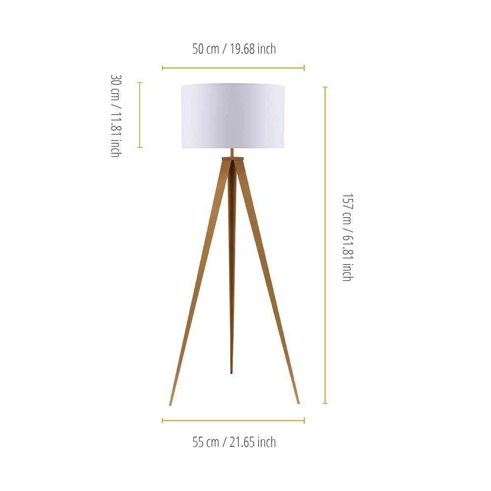 Romanza Tripod Standing Floor Lamp & Shade, Modern Lighting, White