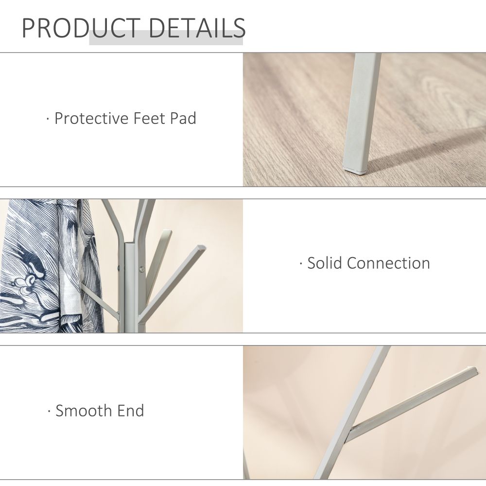 180cm Free Standing Coat Rack Metal Shelf Holder Stand Display Clothes Hat