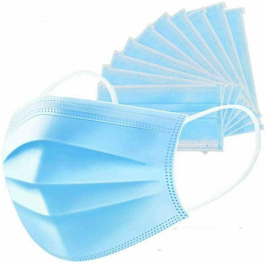 50Pk Disposable Face Mask  3 Layer Breathable & Comfortable Filter Safety Mask