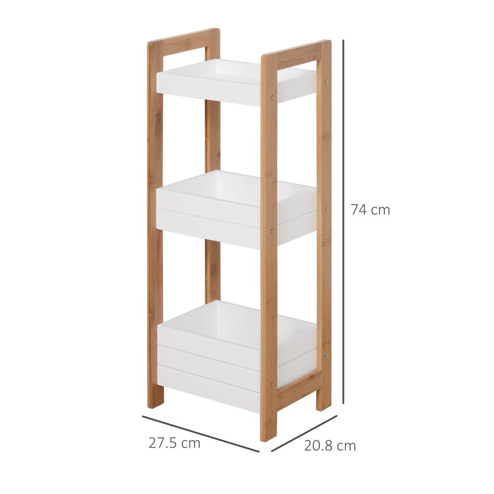 3-Tier Shelf Storage Bamboo Cupboard Standing Unit Rack Organizer Bathroom