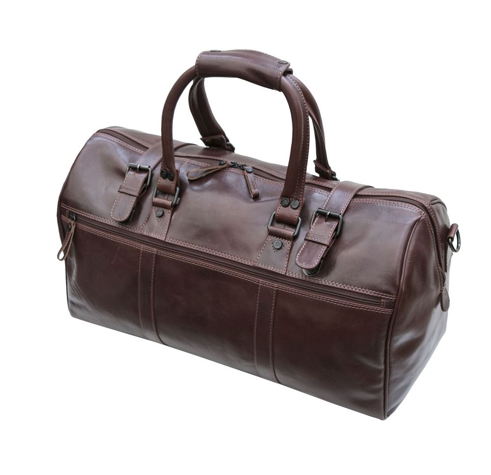 Primehide Mens Small Leather Weekend Travel Holdall Overnight Gym Duffle Bag 568