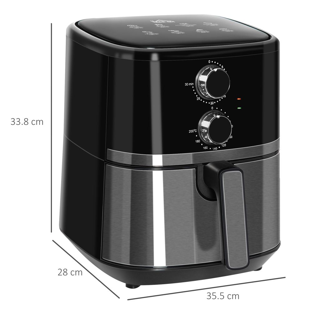 Air Fryer 1500W 4.5L Air Fryers Oven w, Rapid Air Circulation and Timer Black