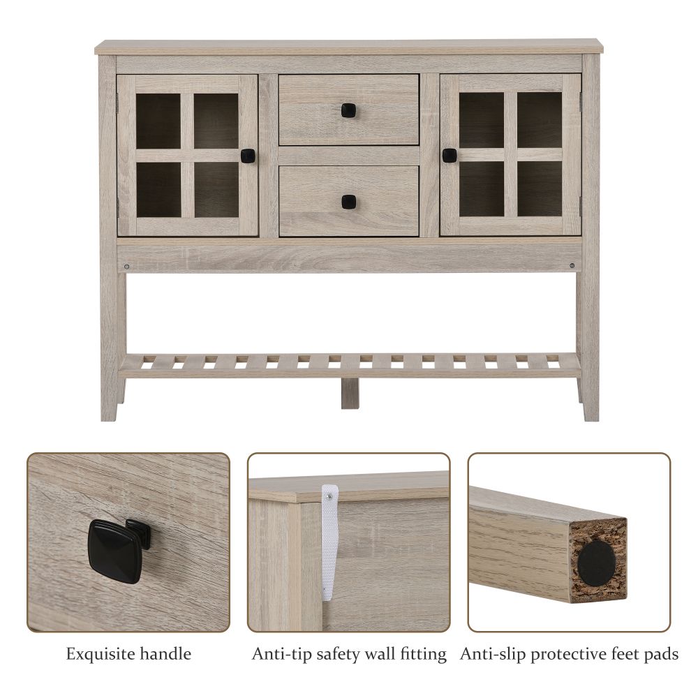 2 drawers & 2 doors Sideboard, Kitchen Buffet, Cupboard Storage Cabinet