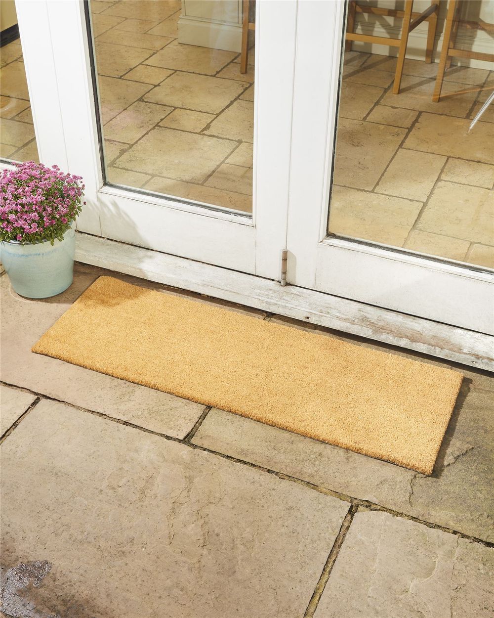 Astley Plain Rectangle Doormat Natural Non-Slip PVC Backing Waterproof