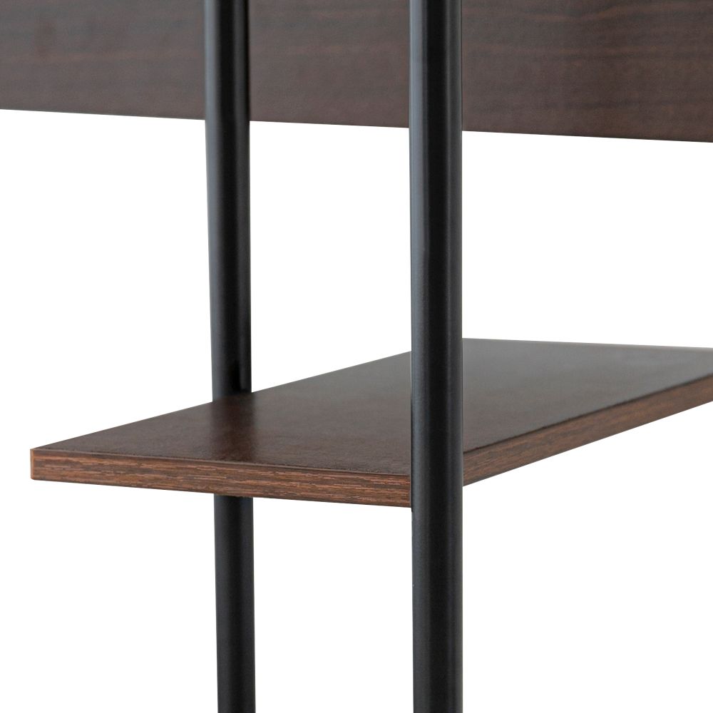 35" Wooden Home Office Study Computer Desk & Shelves Brown