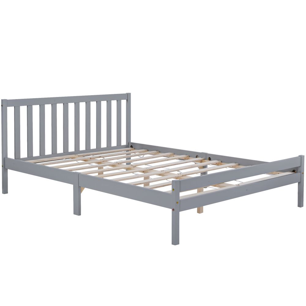 Wooden Bed Frame, Double Bed 4ft6 Solid Wooden Bed Frame, Bedroom Furniture