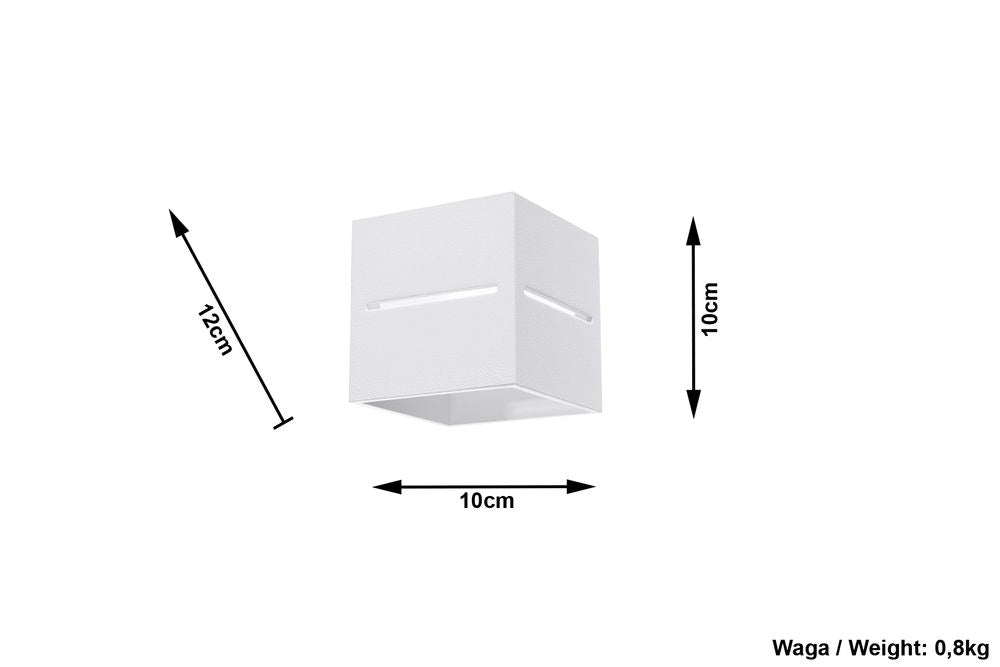 Wall Lamp LOBO White Up/Down Square Shape Modern Loft Design G9