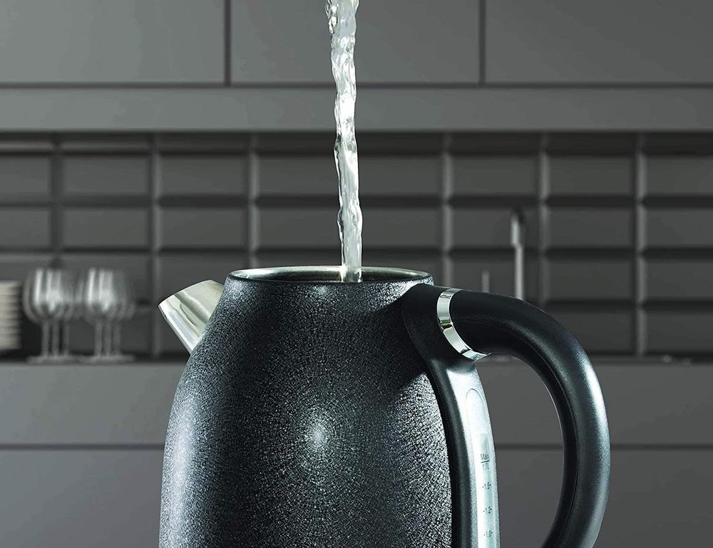 Daewoo Glace Noir 1.7L 3kw Electric Dome Kettle Rapid Boil Crackle Effect Black