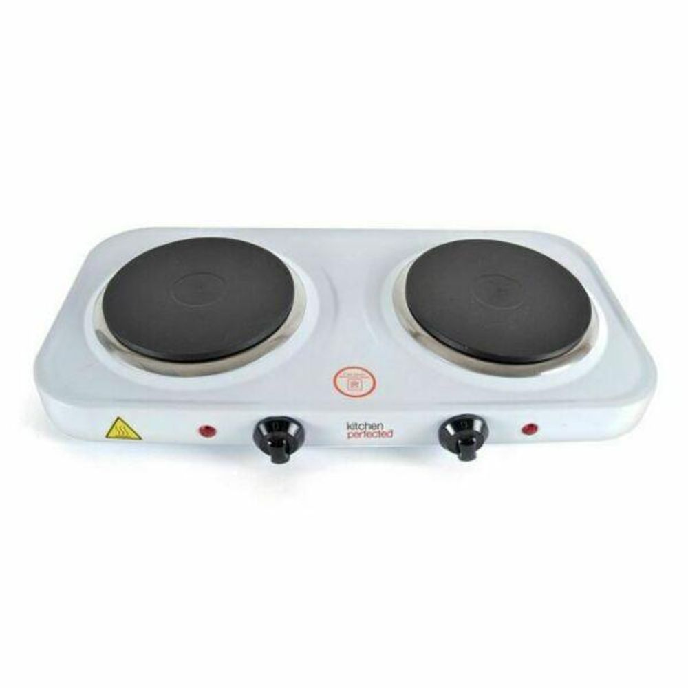 Kitchen Perfected Electric 2000W Hot Plate Portable Table Top Cooker Hob - White