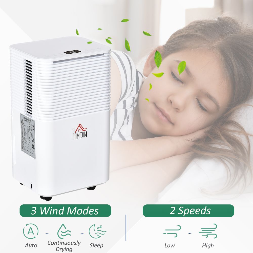 10L Day Portable Quiet Dehumidifier for Home Laundry,Electric Air De-Humidifier