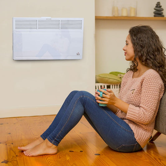 Convector Radiator Heater Freestanding or Wall-mounted w, Adjustable Thermostat