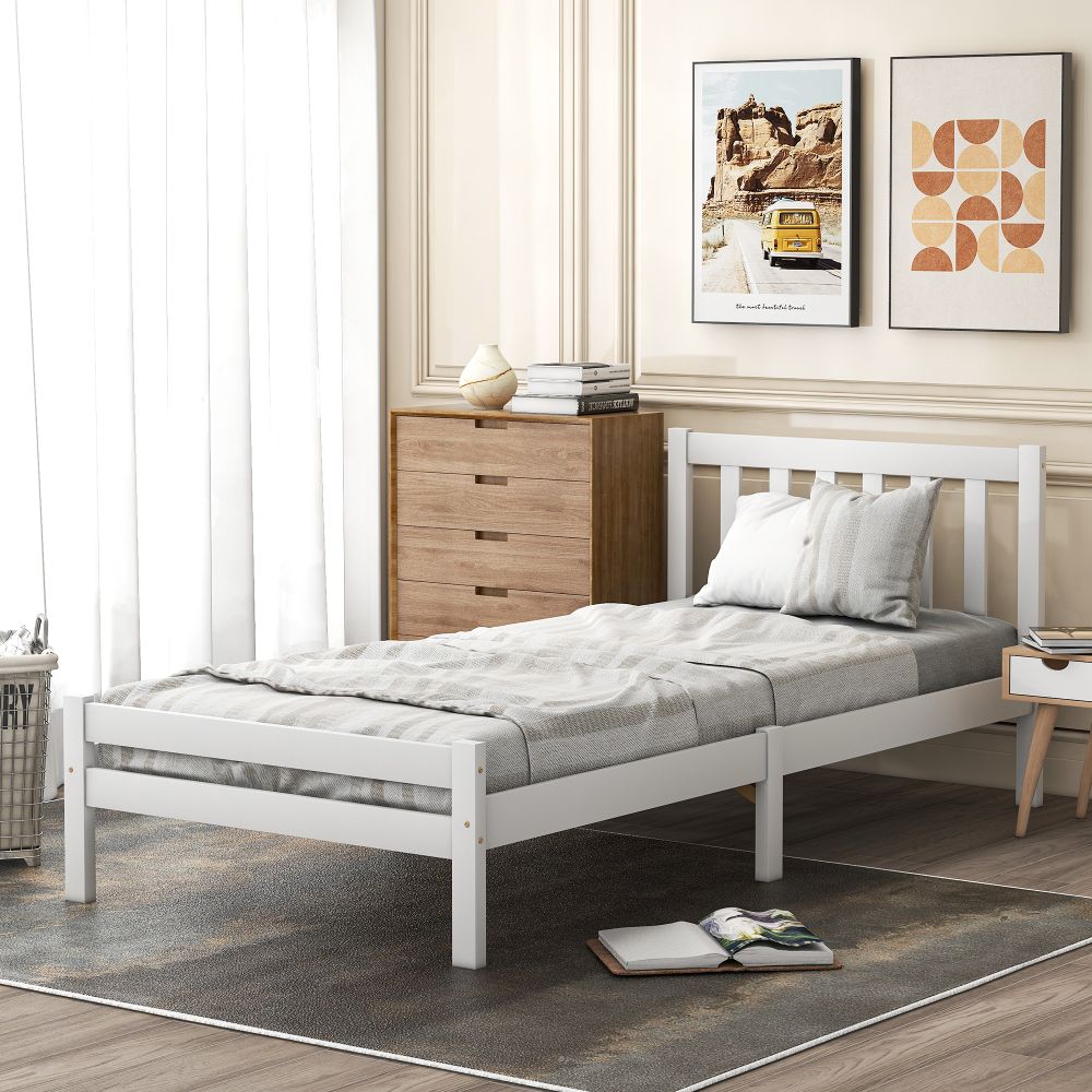 Wooden Bed Frame, Single Bed 3ft Solid Wooden Bed Frame, Bedroom Furniture
