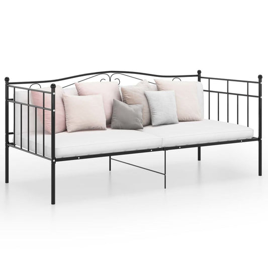 Sofa Bed Frame Black, White & Grey Metal 90x200 cm