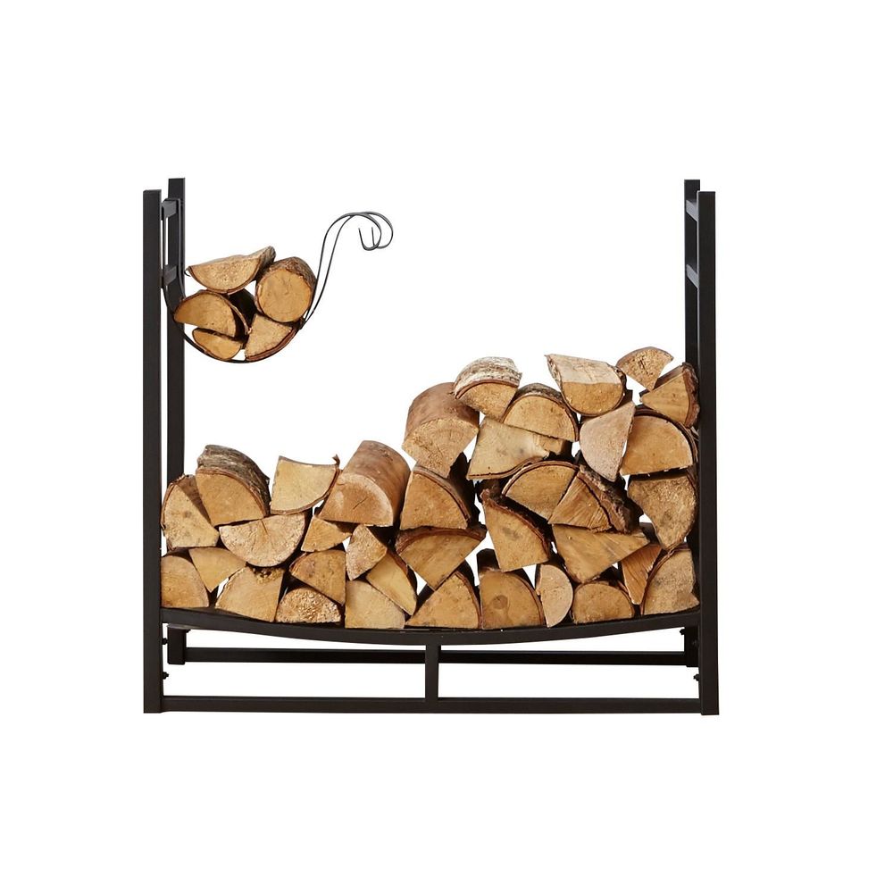 Sturdy Firewood Log Rack - Black