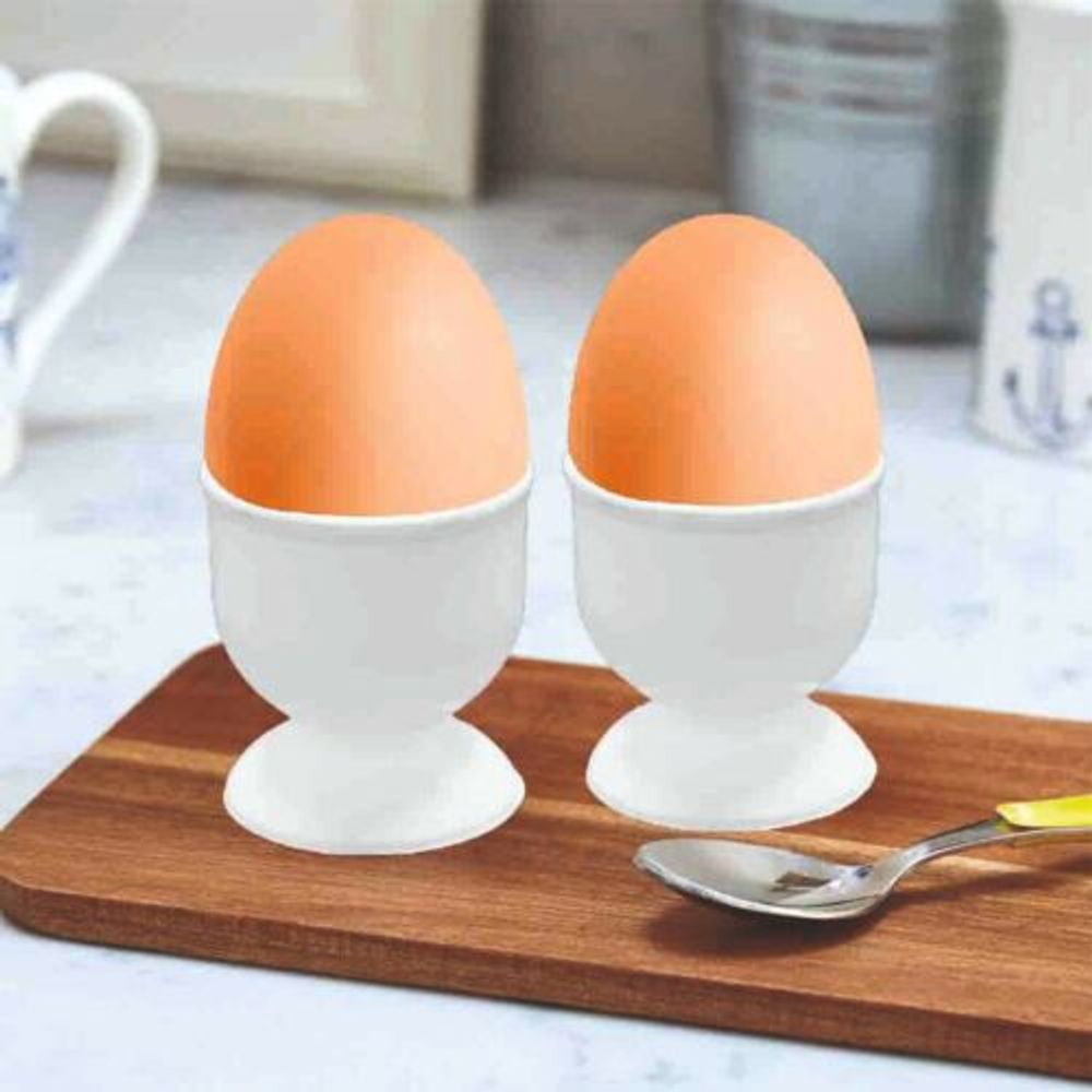 4pcs  Egg Cup Holder Set For Kitchen Boiled Egg Serving Cups Breakfast White New