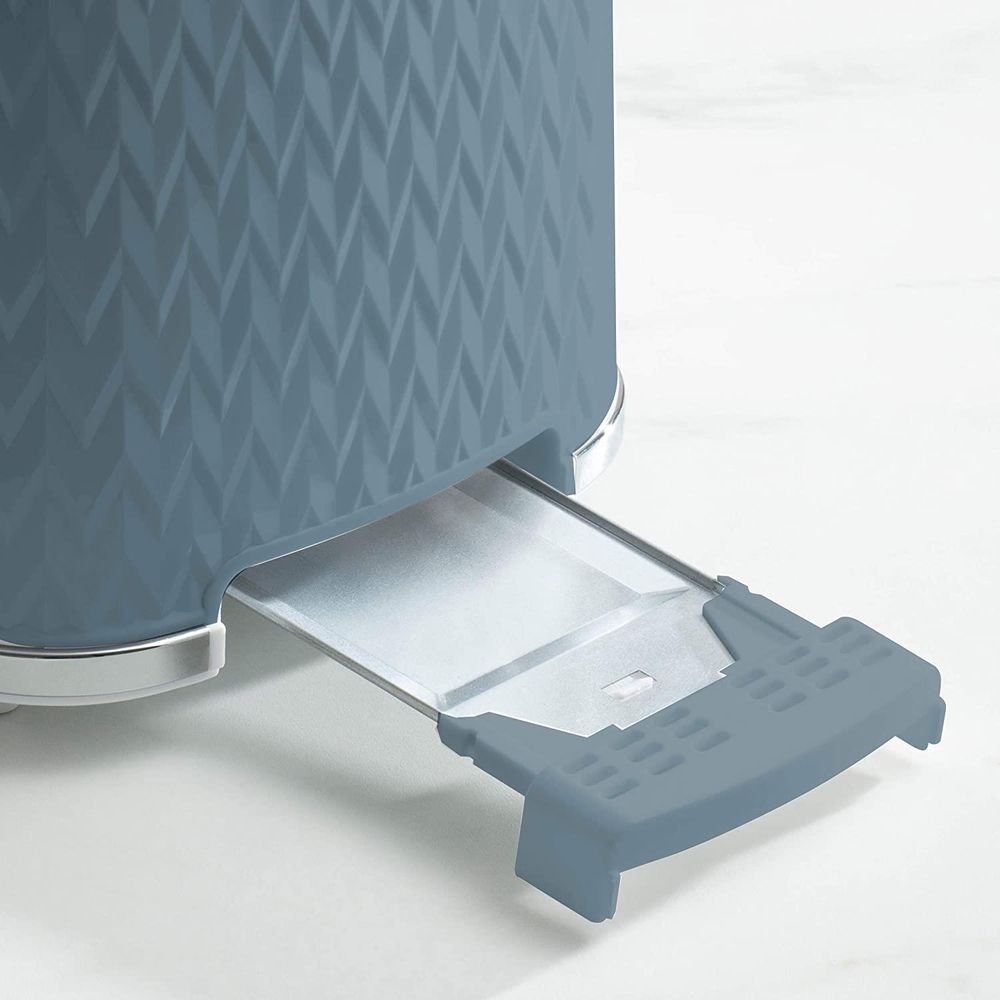 Daewoo Argyle Collection 2 Slice Patterned Toaster 6 Time Settings Light Blue