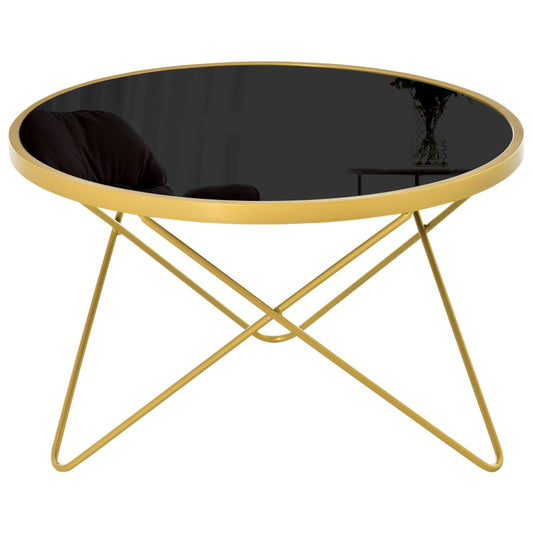 Tempered Glass Coffee Table Art Deco Side End Table w/ Hairpin Legs 65x65x40cm
