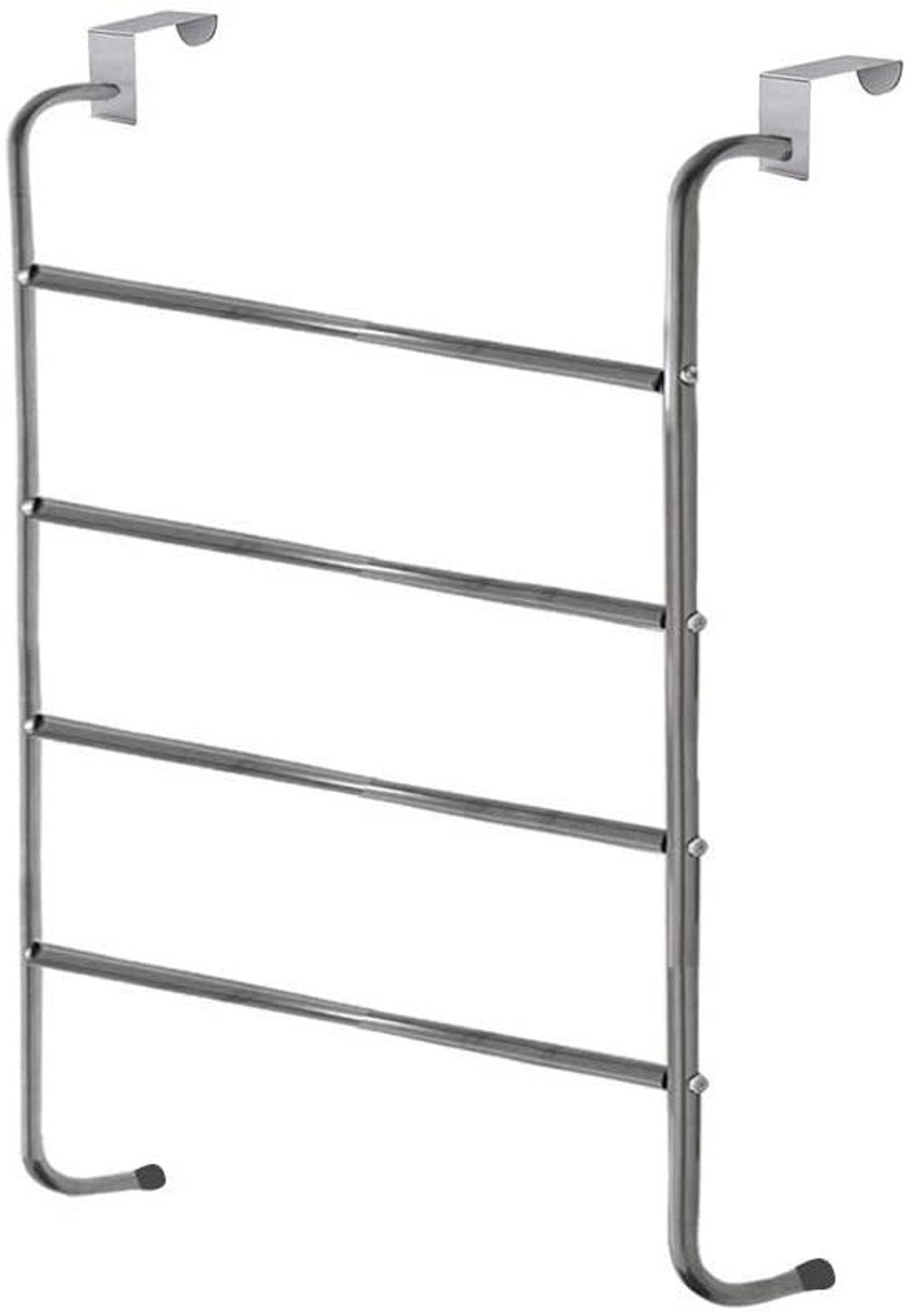 KNIGHT Over the Door 4 Tier Towel Rail Clothes Airer in Chrome Plated Metal