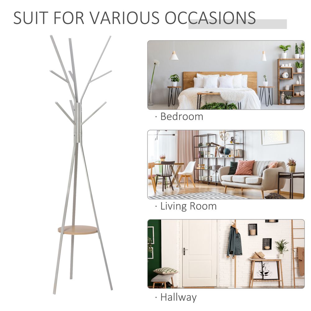 180cm Free Standing Coat Rack Metal Shelf Holder Stand Display Clothes Hat
