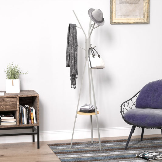 180cm Free Standing Coat Rack Metal Shelf Holder Stand Display Clothes Hat
