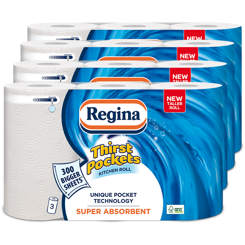 Kitchen Towel Napkins 24 Rolls Extra Long Thirst Pockets -100 Sheets Per Roll