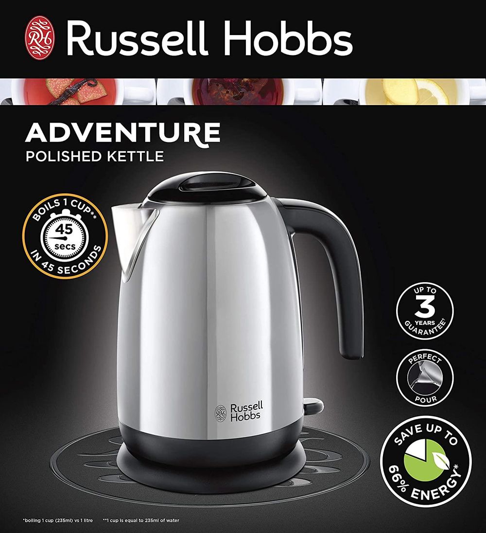 Russell Hobbs 23911 Adventure Polished Stainless Steel Electric Kettle