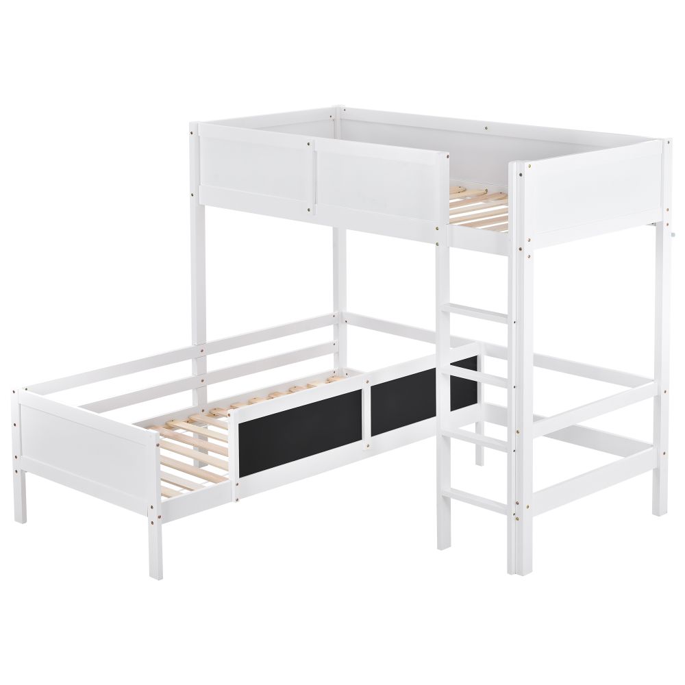 Bunk Bed L Shape Sleeper Bed with Blackborad for Children and Teens 3FT