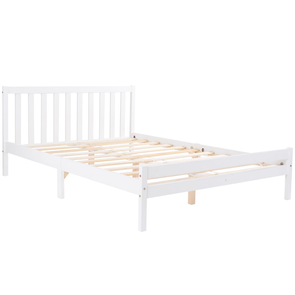Wooden Bed Frame, Double Bed 4ft6 Solid Wooden Bed Frame, Bedroom Furniture