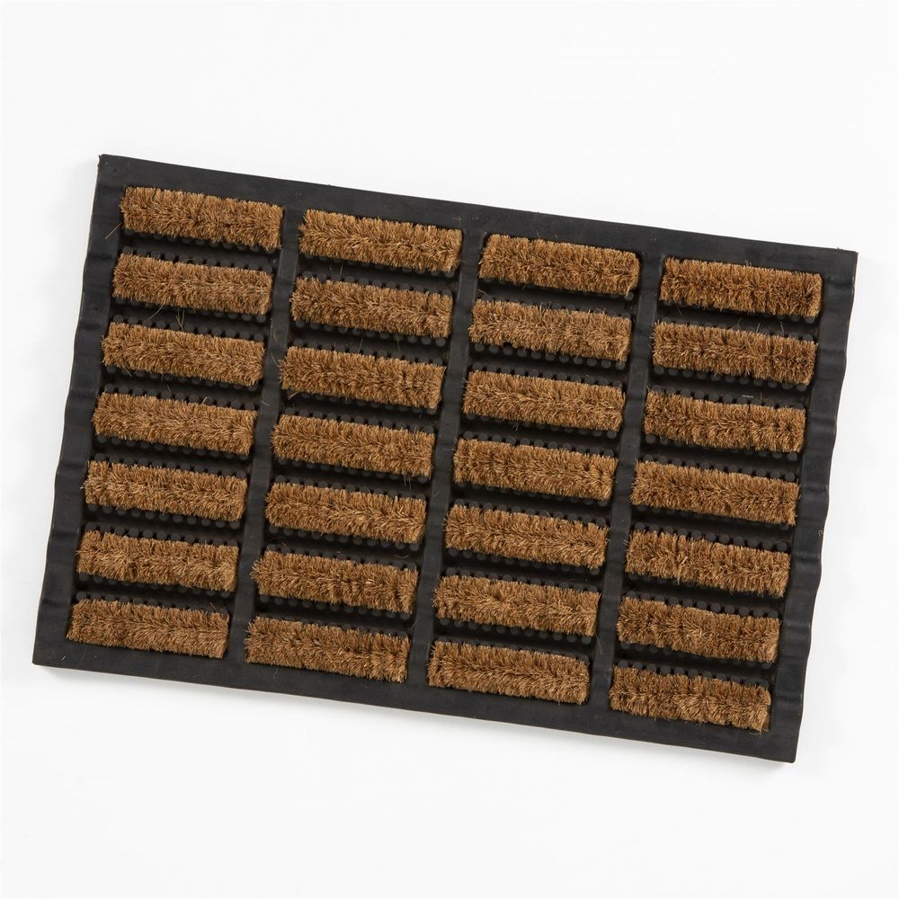 Middleton Large Rubber & Coir Rod Doormat Anti-Slip Rubber Backing