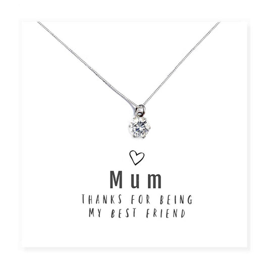 Mum Thanks For Being My Best Friend - Necklace & Message Card