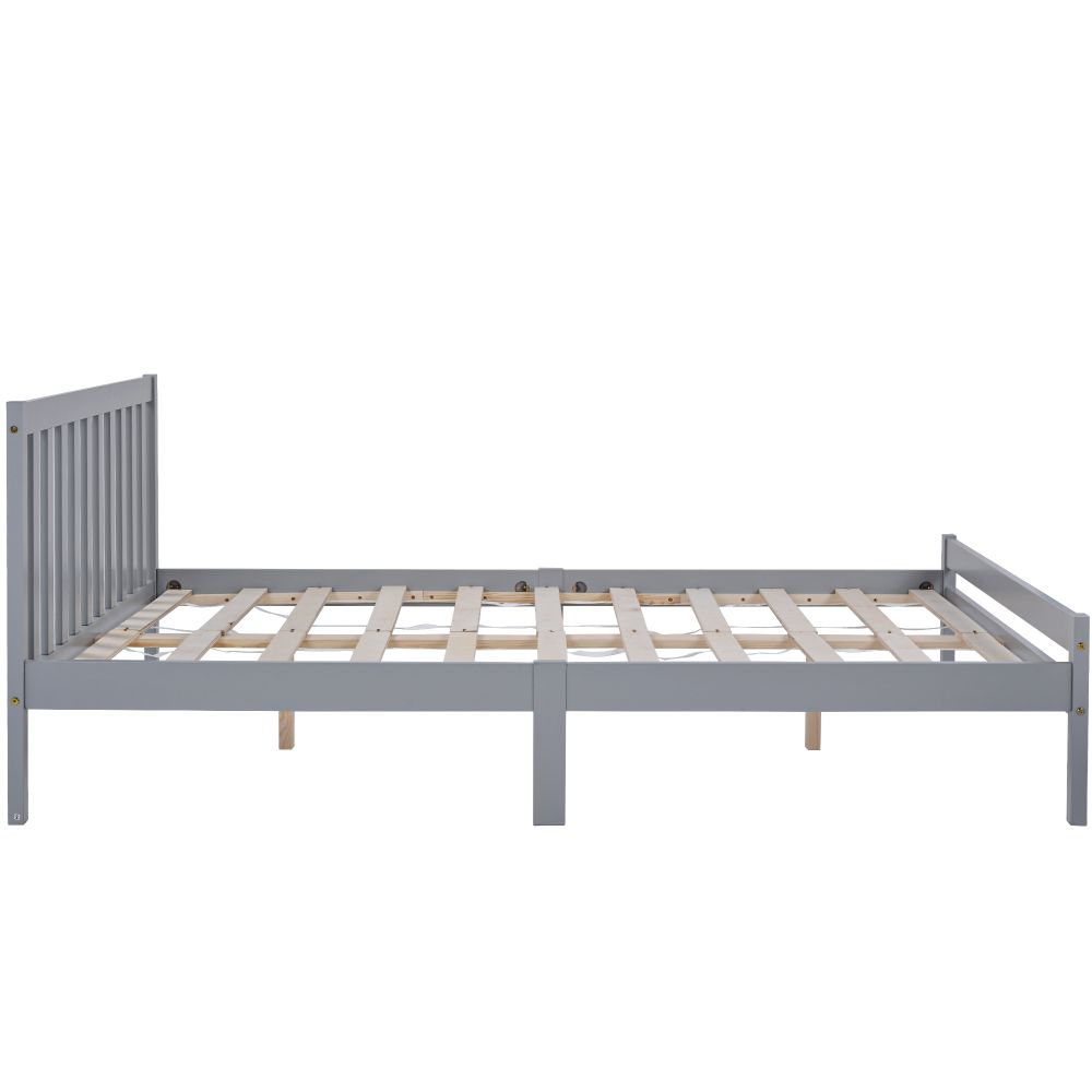 Wooden Bed Frame, Double Bed 4ft6 Solid Wooden Bed Frame, Bedroom Furniture