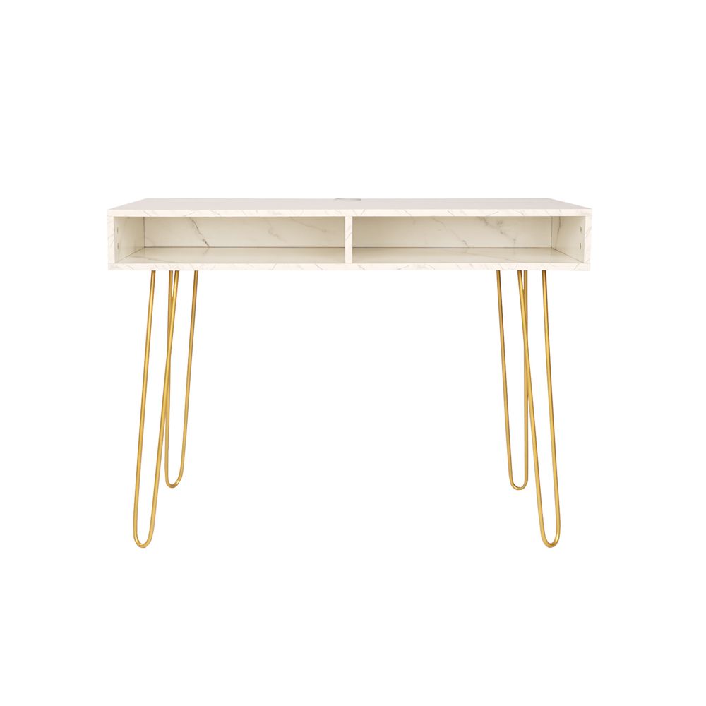 FCH Marble Iron Foot Computer Table [103x55x80cm] White