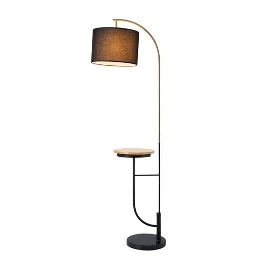 Versanora  Arc Floor Lamp with USB Port, Black / Gold, Metal, VN-L00071B-UK