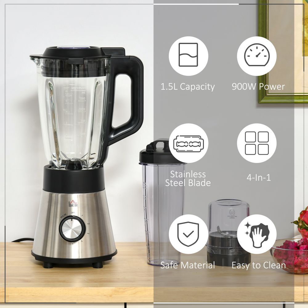 4 In 1 Blender Smoothie Maker w, 5 Speed Setting 1.5L Mix Cup for Crushing Ice
