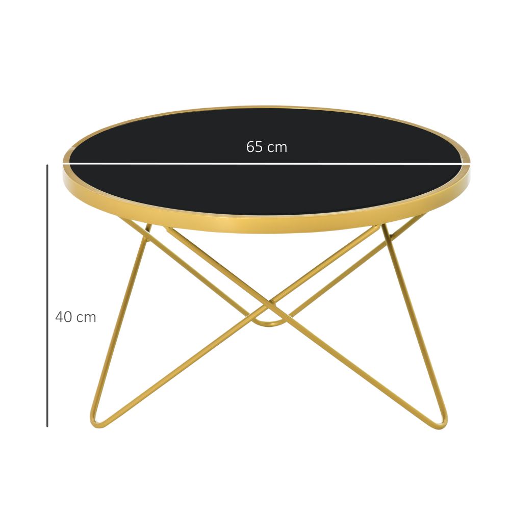 Tempered Glass Coffee Table Art Deco Side End Table w/ Hairpin Legs 65x65x40cm