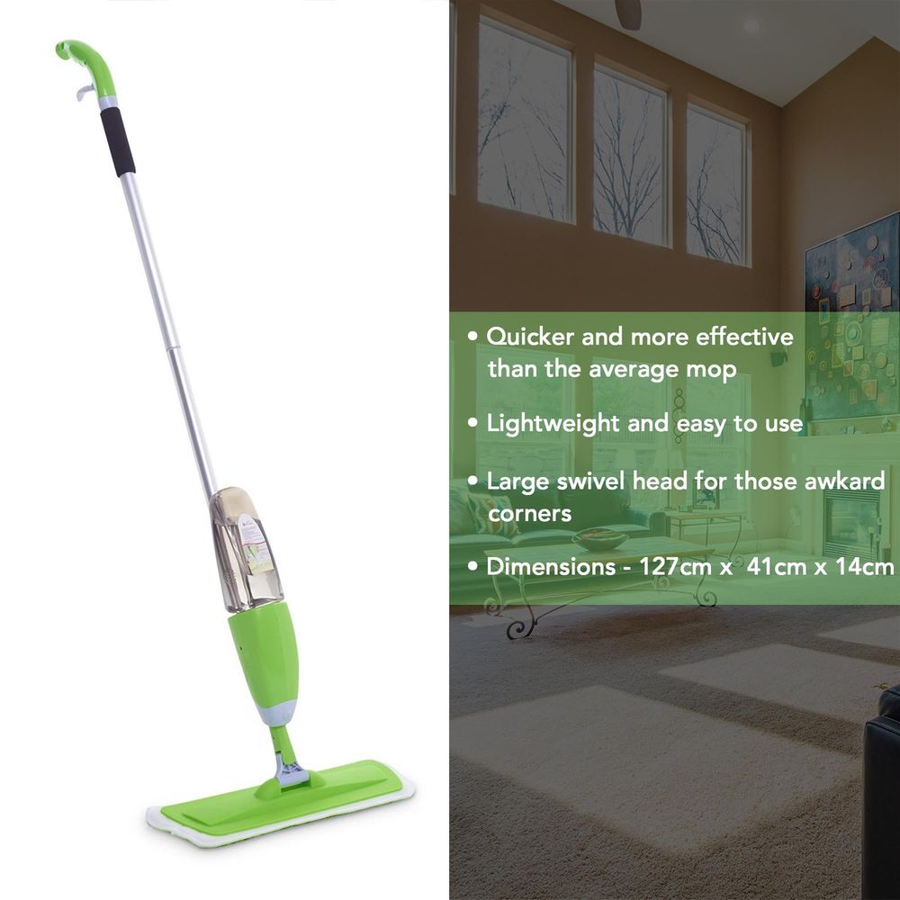 Spray Floor Mop Water Cleaner Refillable Bottle Machine Washable Microfibre Pads