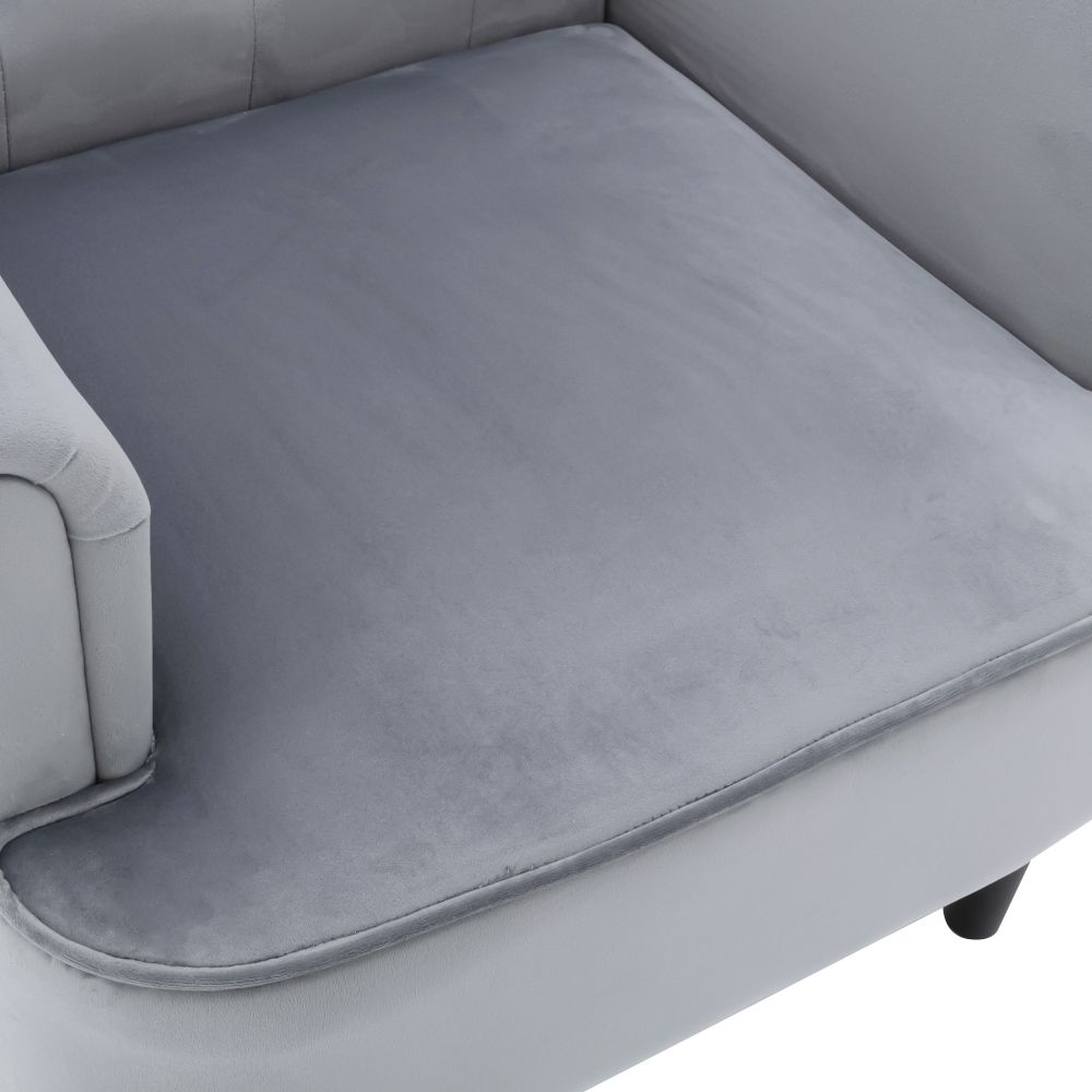 Accent Chair Tufted Button with Arms Upholstered Velvet Chair & Solid Wood Legs