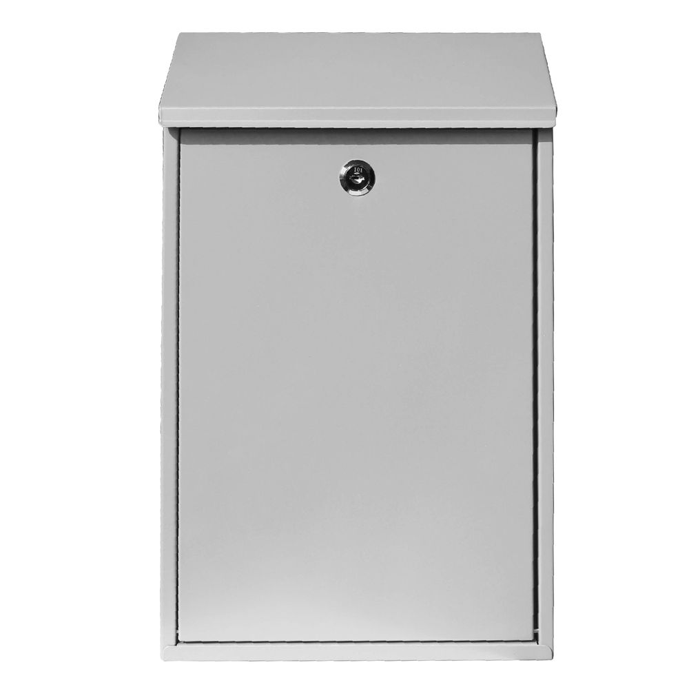 Lockable Outdoor Galvanized Mailbox Letter Box Silver
