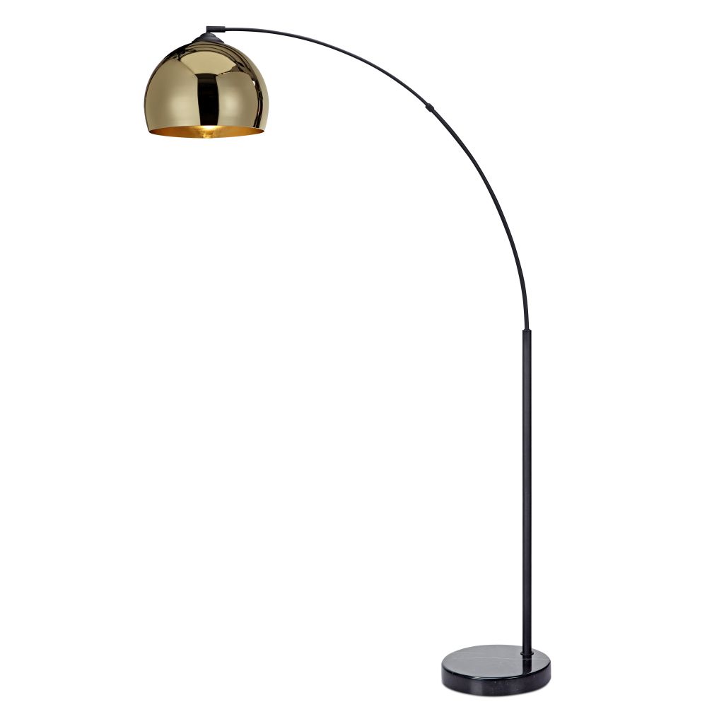 Arquer LED Standard Arc Curved Floor Lamp, Modern Lighting, Gold