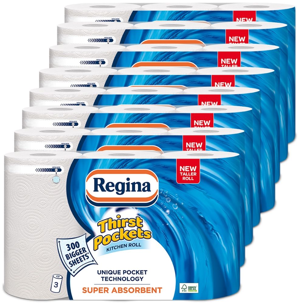 Kitchen Towel Napkins 24 Rolls Extra Long Thirst Pockets -100 Sheets Per Roll