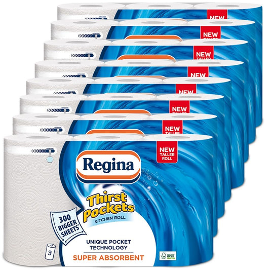 Kitchen Towel Napkins 24 Rolls Extra Long Thirst Pockets -100 Sheets Per Roll