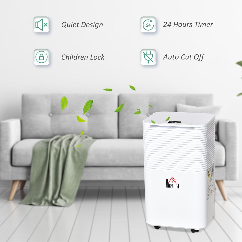 10L Day Portable Quiet Dehumidifier for Home Laundry,Electric Air De-Humidifier
