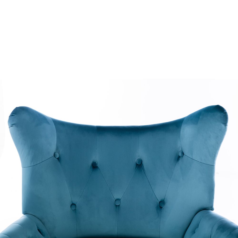 Mid Century Wingback Arm Chair,Modern Upholstered Fabric High Back Accent Chair