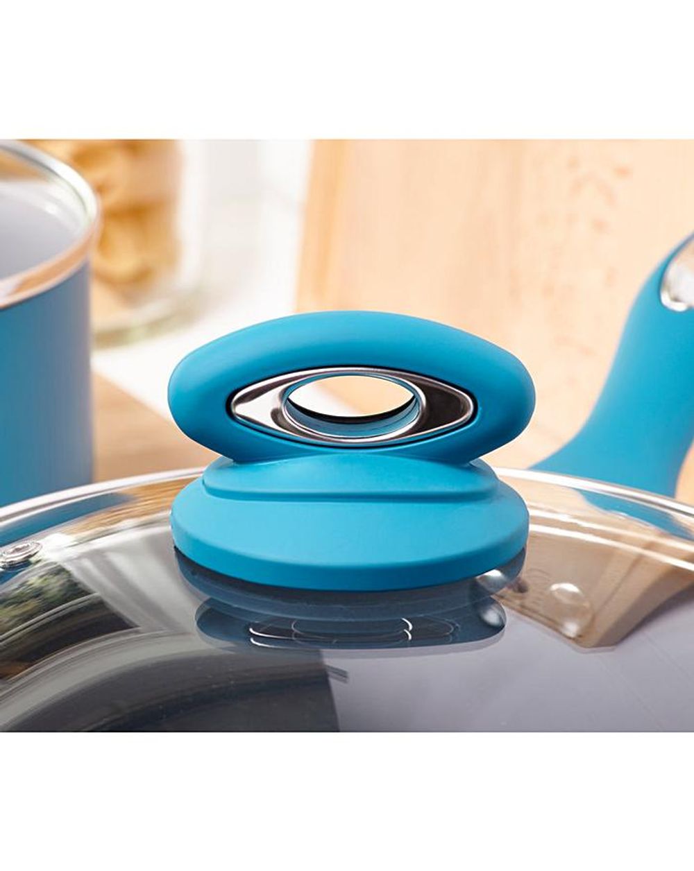 Cermalon 5-Piece Matt Teal with Grey Sparkle Ceramic Non-Stick Pan Set