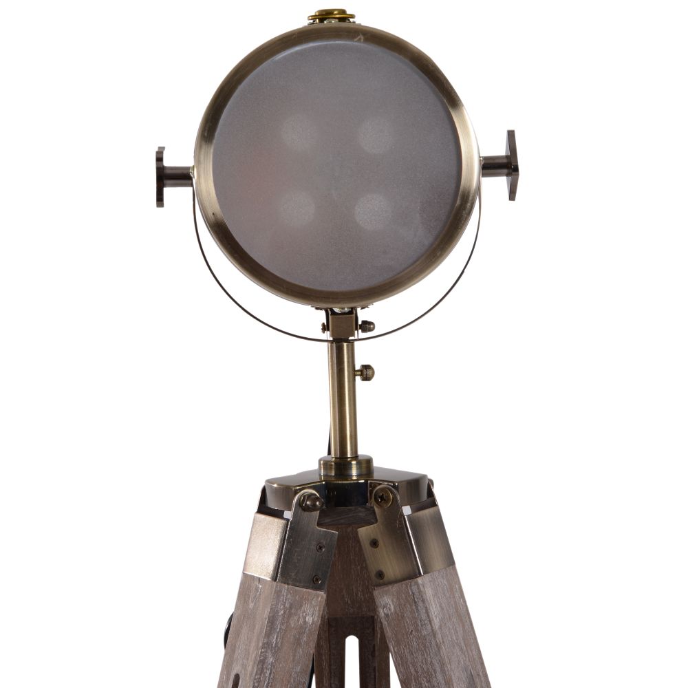 Vintage Tripod Floor Lamp Spotlight Searchlight Height Adjustable Copper Finish