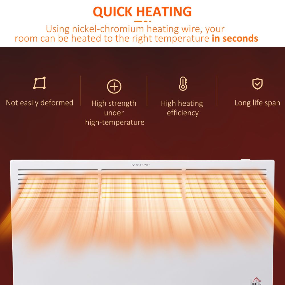 Convector Radiator Heater Freestanding or Wall-mounted w, Adjustable Thermostat